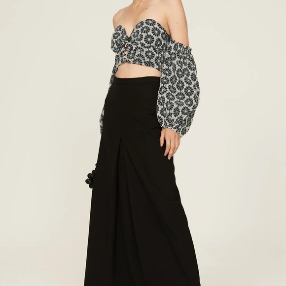 Bardot Tops - Bardot Kaela Broderie Off-Shoulder Navy Blue Top Size Small/4 embroidery